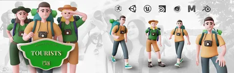 Tourists Characters - Blender 3d models