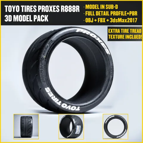 Toyo Tires R888R - Blender 3d models