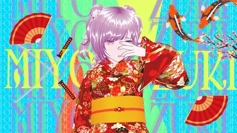 Traditional Girl Miyozuki - Blender 3d models