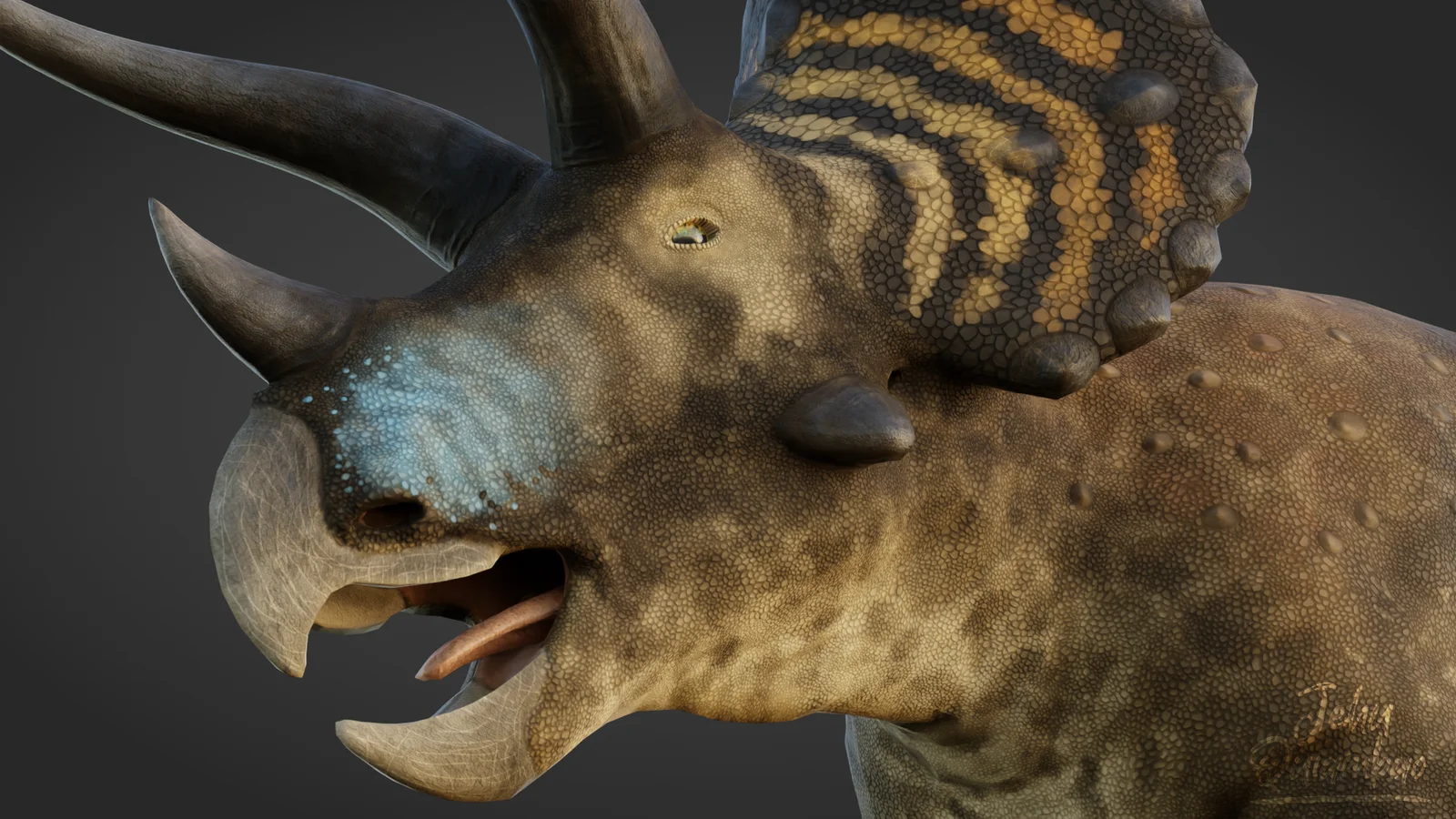 Triceratops 3D Model screenshot 2