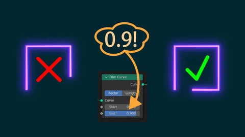 Mesh Curves Trimming Tips - Blender geometry nodes