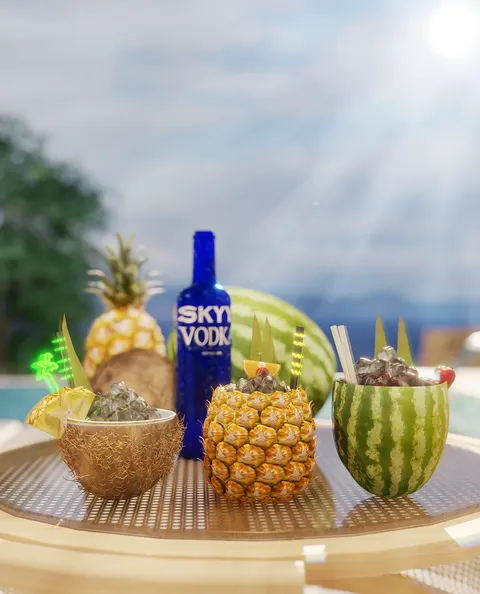 Tropical Fruit Drink - Blender 3d models