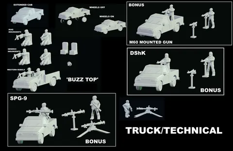 Technical Truck 1/100 - Blender 3d models