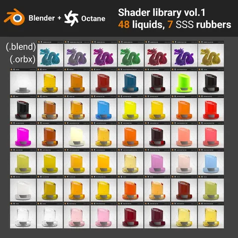Octane Shader Library Vol 1 - Blender shaders
