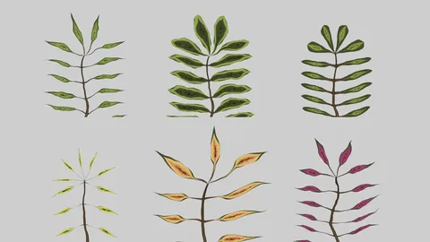 Procedural Twig and Leaves - Blender shaders