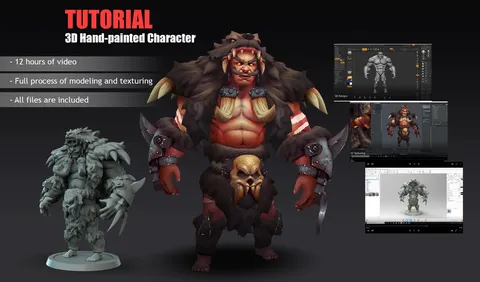 Advanced 3D Handpainted Character - Blender tutorials & courses