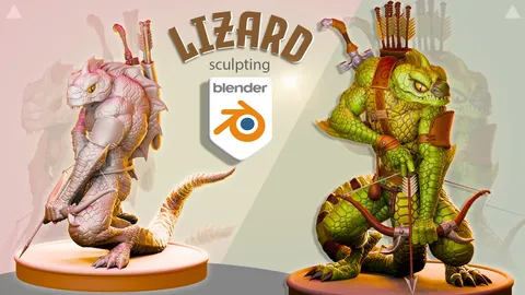 Lizard Character Sculpting Course - Blender tutorials & courses
