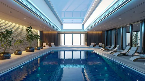 Ultramodern Luxury Swimming Pool - Blender scenes