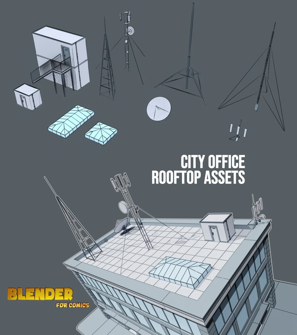 Urban City Tower Kitbash screenshot 2