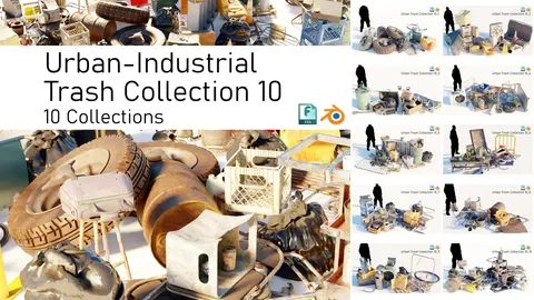 Urban Industrial Trash Collections - Blender 3d models