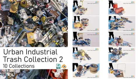 Urban Industrial Trash Collections 2 - Blender 3d models