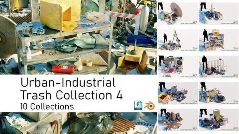Urban Industrial Trash Collections 4 - Blender 3d models