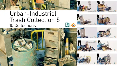 Urban Industrial Trash Collections 5 - Blender 3d models