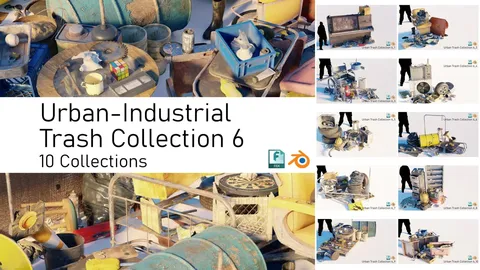 Urban Industrial Trash Collections 6 - Blender 3d models
