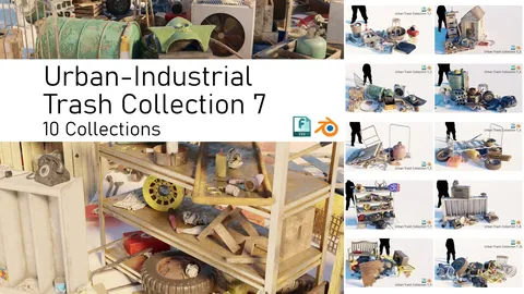 Urban Industrial Trash Collections 7 - Blender 3d models