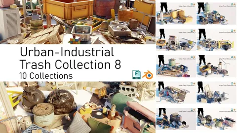 Urban Industrial Trash Collections 8 - Blender 3d models