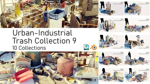 Urban Industrial Trash Collection 9 - Blender 3d models
