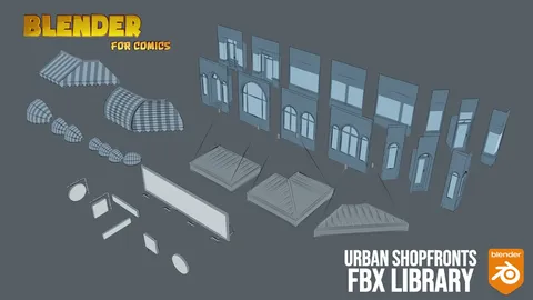 Urban Shopfronts Library - Blender 3d models