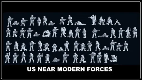 US Forces With Helmet Covers - Blender 3d models