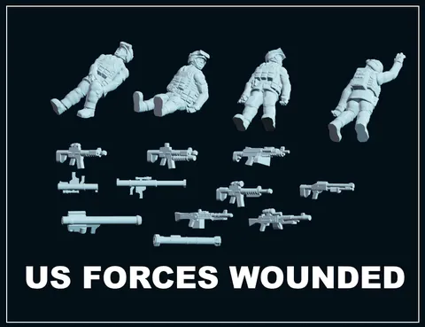 US Forces Wounded Objectives - Blender 3d models