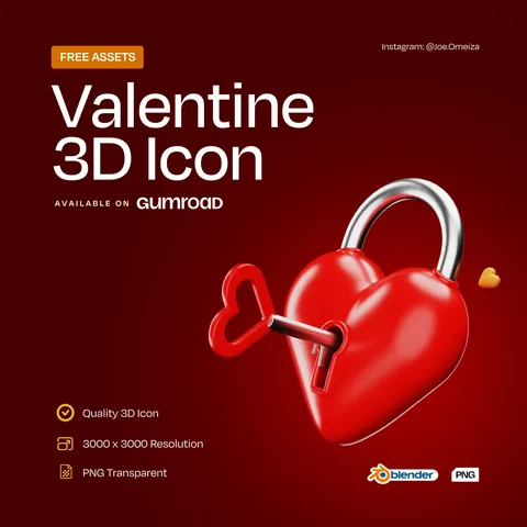 Valentine 3D Icon - Blender scenes