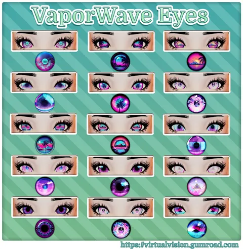 Vaperwave Eye Pack - Blender textures & materials