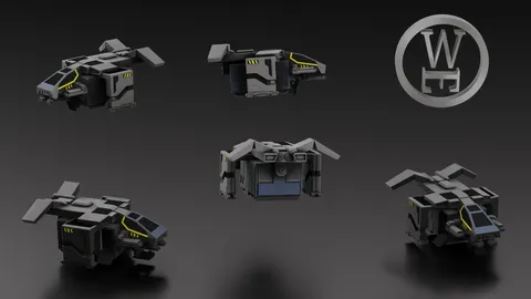 Voidship Troopers Sickle Dropship - Blender 3d models