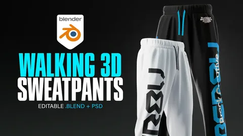 Walking Sweatpants Mockup - Blender 3d models