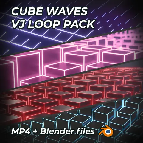 Waving Cubes VJ Loop Pack - Blender scenes