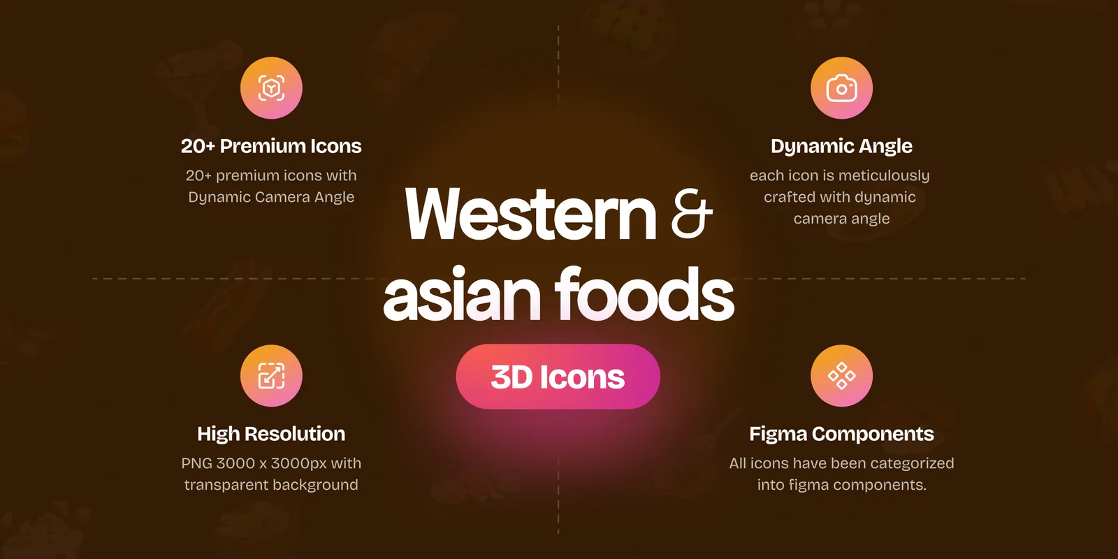 Western & Asian Foods 3D Icons screenshot 2