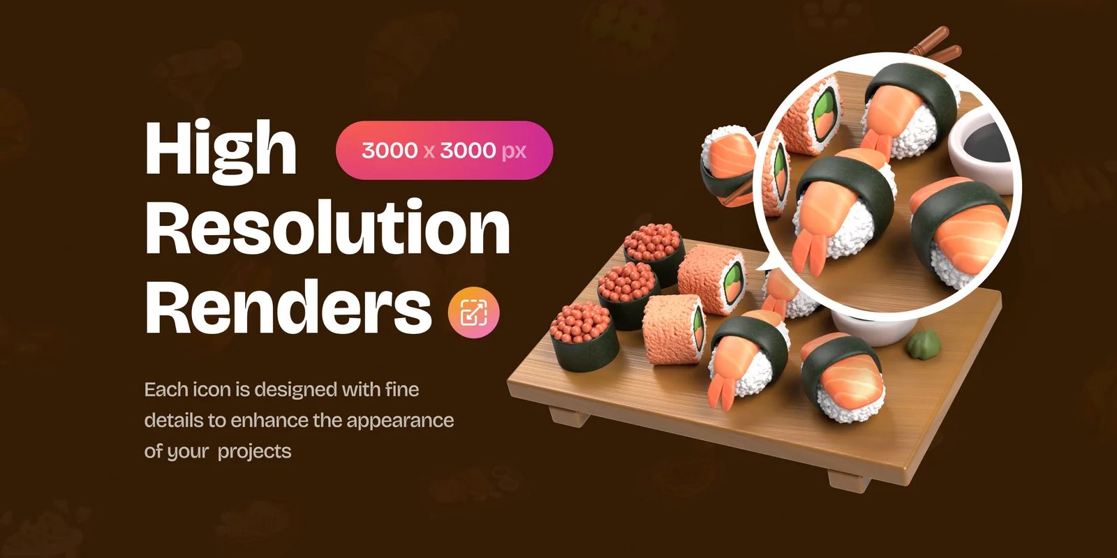 Western & Asian Foods 3D Icons screenshot 4