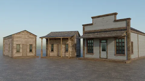 Western Buildings Pack 01 - Blender scenes