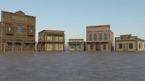 Western Buildings Pack 02 - Blender 3d models