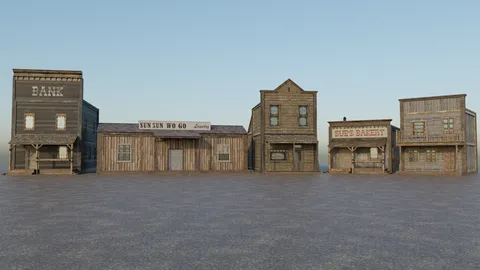 Western Buildings Pack 3 - Blender 3d models