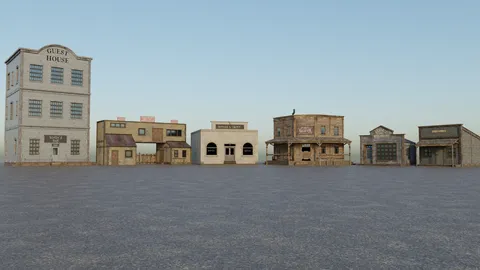 Western Buildings Pack 06 - Blender 3d models