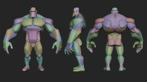 Wide Warrior Blockout - Blender 3d models