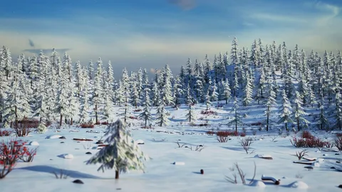 Winter Forest Environment - Blender scenes