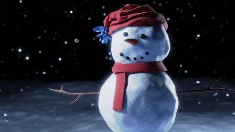 Winter Snowman Scene - Blender scenes