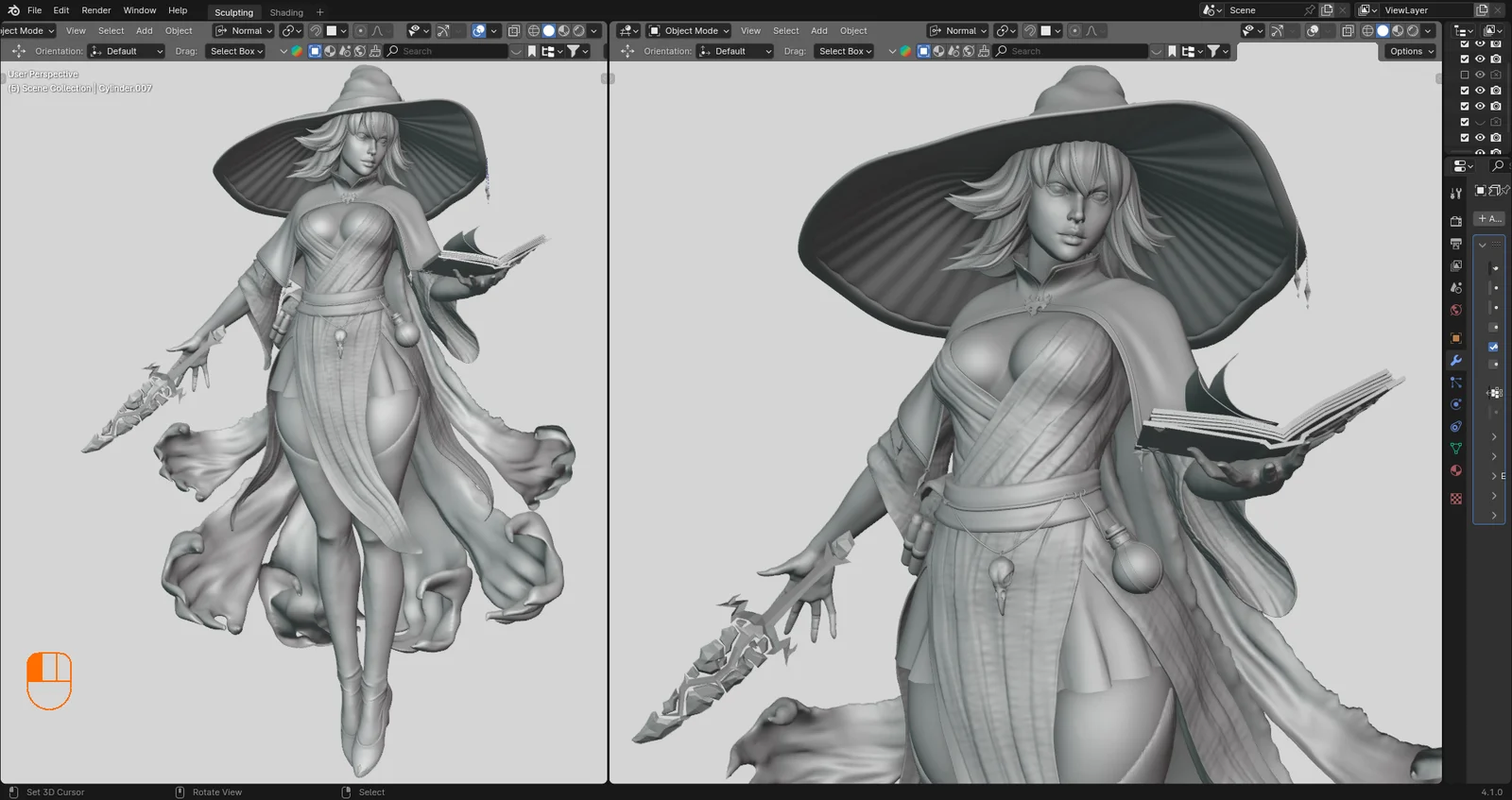 Witcher Character Sculpt Process screenshot 5