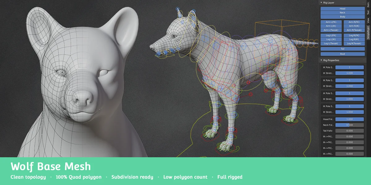 Wolf Base Mesh screenshot 2