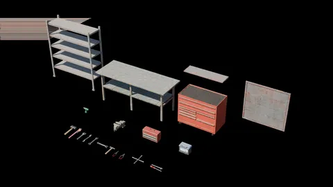 Workshop Props Asset Pack - Blender 3d models