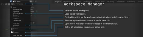 Workspace Manager - Blender addons