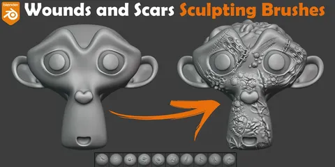 Wounds and Scars Brushes - Blender sculpting brushes