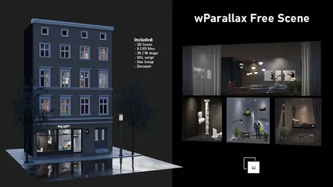wParallax Free Scene - Blender textures & materials