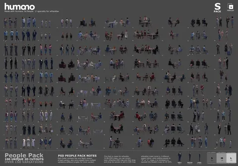 wParallax People - Blender textures & materials