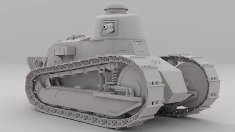 WW1 Renault FT-17 Tank - Blender 3d models