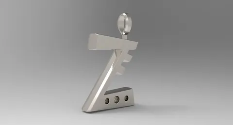 Z Letter Pendant Platinum - Blender 3d models