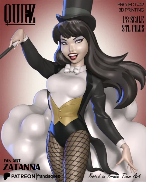 Zatanna (Bruce Timm Style) - Blender 3d models