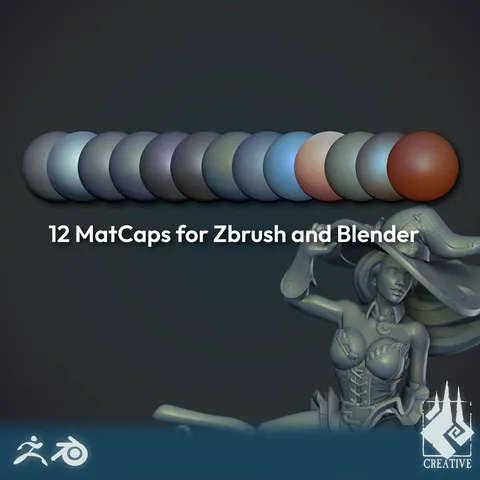 ZBrush Matcaps Pack - Blender textures & materials