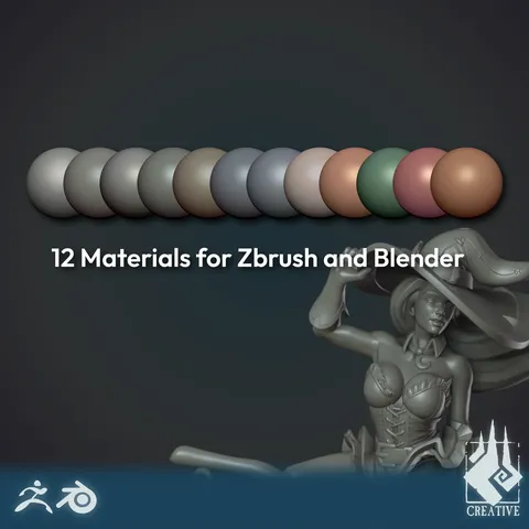 ZBrush Material Pack - Blender textures & materials
